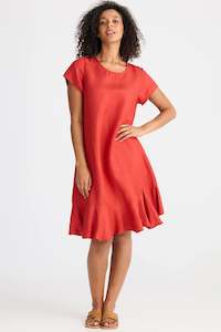 Hepburn Dress Cherry Linen