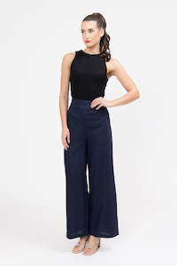 Essential Wide Leg Suit Pant Navy