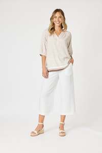 Pants Skirts: Lino Wide Leg Pant White