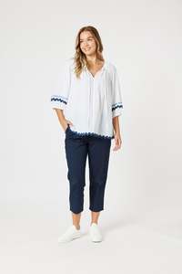Ric Rack Top White/Blue