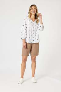 Rattan Emb Top White/Natural