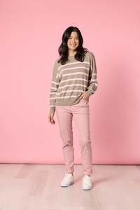 Jackets: Idaho Stripe Knit Natural Blush