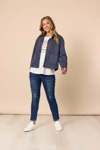 Downtown Suede Jacket Indigo