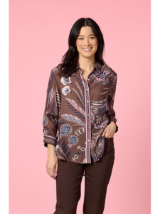 Montana Print Shirt Coffee Multi