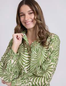 Tops: Chloe Blouse Lime Flora