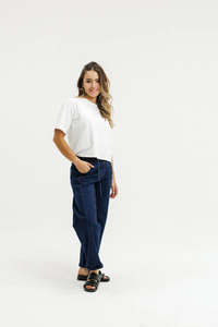 Pants Skirts: Barrel Jean Indigo Wash