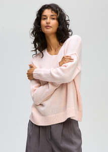 Hug Me V Neck Fluffy Blush