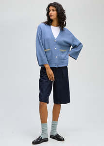 New Arrivals: Boxy Detail Cardi Blue Stone