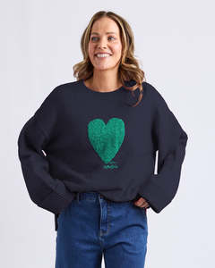 Intersia Heart Knit Navy