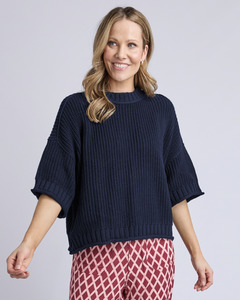 Luela Short Sleeve Knit Navy