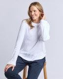 Tops: Veronica Rib LS Tee White