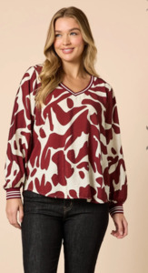 Aspen Print Top Shiraz