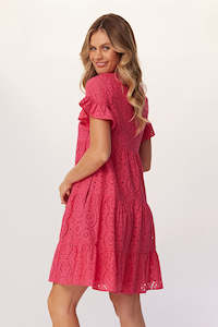 Christmas Dresses: Julissa Lace Dress Cerise