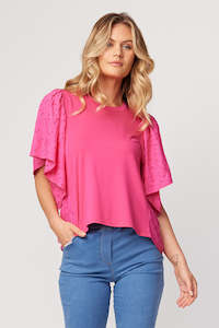Desk To Dance Floor: Lia Lace Top Cerise