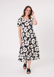All Seasons Dresses: Marta Dress Black White Floral