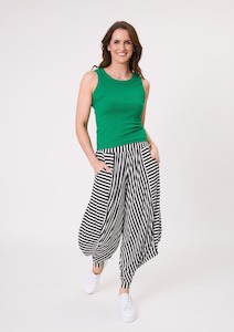 Lenka Pant Black White Stripe