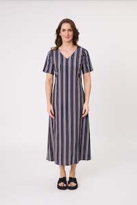 All Seasons: Marta Dress Navy Stripe