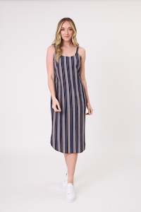 Maddie Dress Navy Stripe