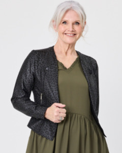 Mika Leopard Jacket Grey Leopard