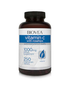 Antioxidants: Biovea Vitamin C with rosehips 1000mg 250 vegetarian tablets