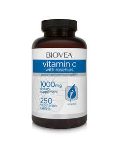 Antioxidants: Biovea Vitamin C with rosehips 1000mg 250 vegetarian tablets