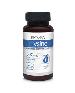 Immunity: Biovea L-lysine 500mg 100 vegetarian capsules