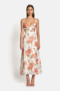 Sofia The Label: Delilah cut out midi Dress - Sunset Floral