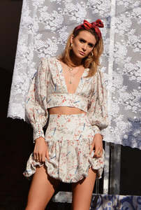 Mackenzie Mode: Mrs. Sippy Flip - Summer Flowers Top and Skirt set.