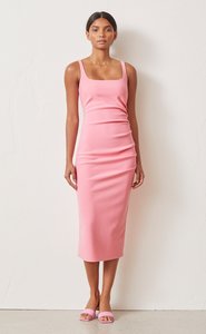 Paloma Midi Dress- Flamingo