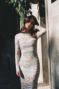 Charlie Holiday Valentina Ruched Dress - Spring Floral