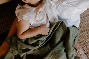 Swaddle Blankets: Muslin Swaddle Blanket | Olive