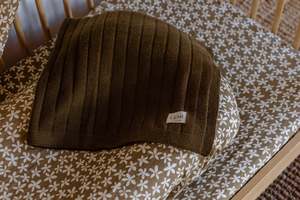 Heirloom Merino Blanket: Rib Merino Blanket | Olive