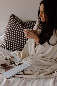 Home: Organic Euro Pillowcase | Choc Gingham