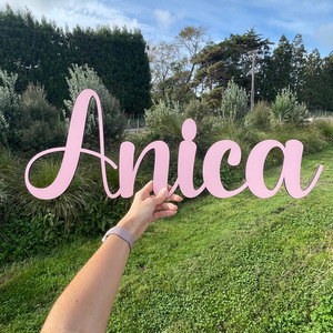 Painted laser cut name Leo Design Studio