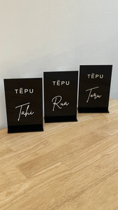 Products: Acrylic table numbers - Maori Leo Design Studio