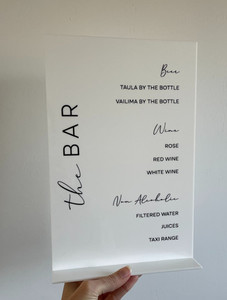 Products: Bar Menu - Lucy Leo Design Studio
