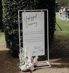 Unplugged ceremony welcome sign - Stefanie Leo Design Studio