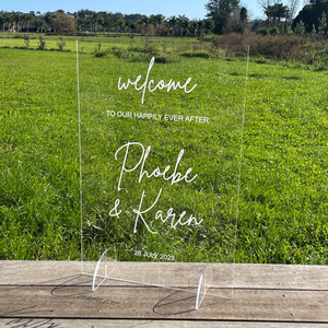 Products: Laser engraved welcome sign - Kara Leo Design Studio