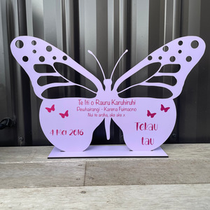 Butterfly - Laser cut + custom text Leo Design Studio