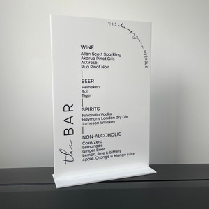 Products: Bar Menu - Grace Leo Design Studio