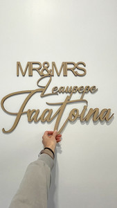 Products: Mr & Mrs Last name - laser cut Leo Design Studio