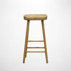 Furniture: Odessa old Bar Stool in Solid Oak