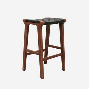 Best Selling: Memphis Stool with Woven Leather Seat in Elm