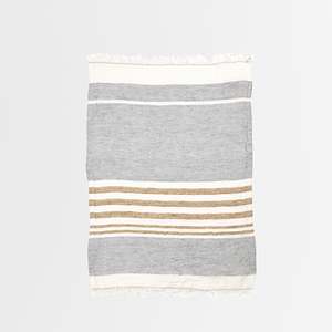 Libeco The Belgian Towel in Ash Stripe 55 x 65 Guest Towel
