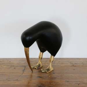 Best Selling: Wooden Black Kiwi with Brass Legs and Beak