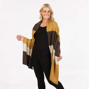 Travel Wrap in Cocoa Stripe