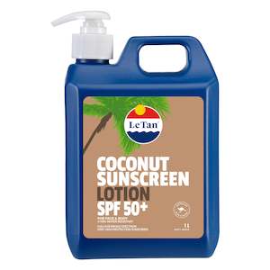 Sunscreen: SPF50+ Coconut Sunscreen Lotion 1LT
