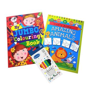 2 x Drawing & Colouring Books Gift Bundle