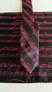 Products: Men’s Black Tie with Pink Musical Score Set
