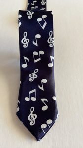 Products: Men’s Black Tie with white Musical Notes